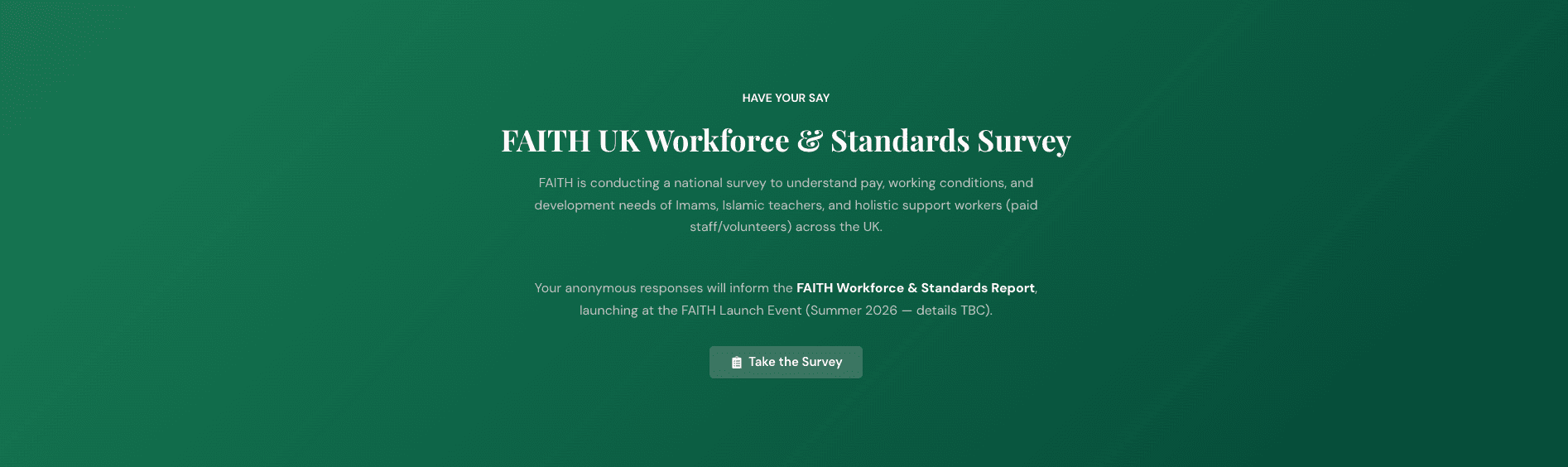 F.A.I.T.H survey call-to-action encouraging nationwide participation